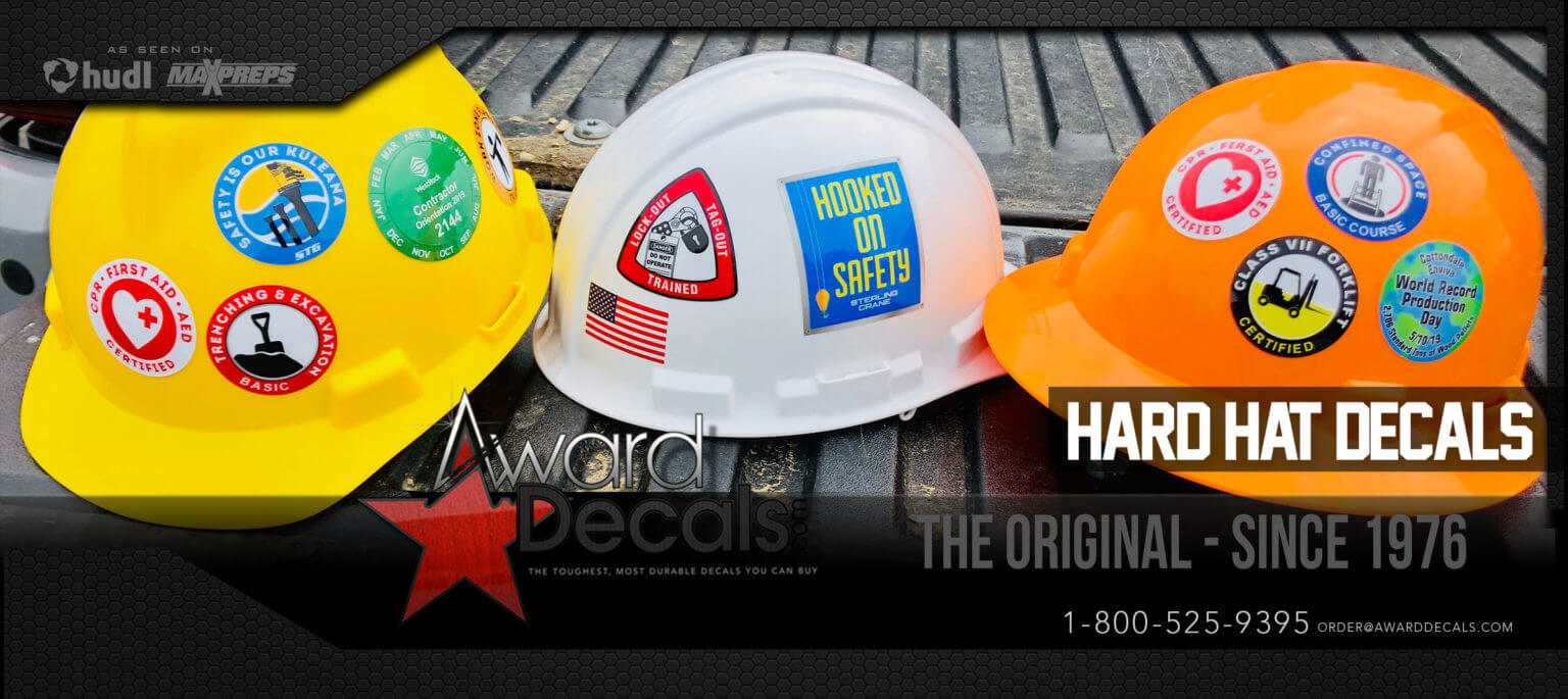 Custom Hard Hat Decals Stickers Award Decals Inc