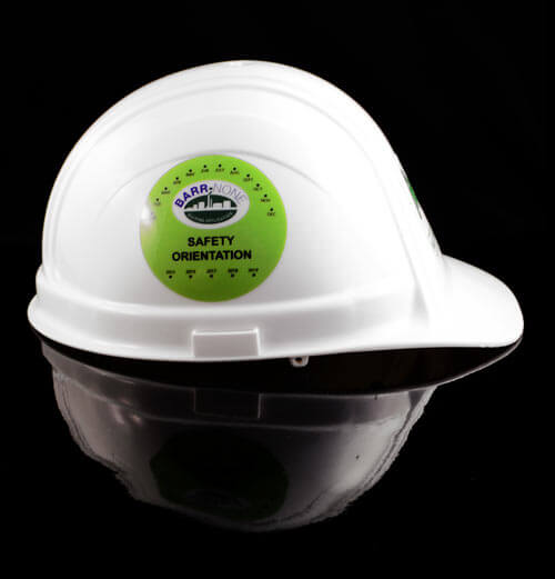 Building Site Induction Hard Hat Stickers Personalised Helmet Labels 25-500 
