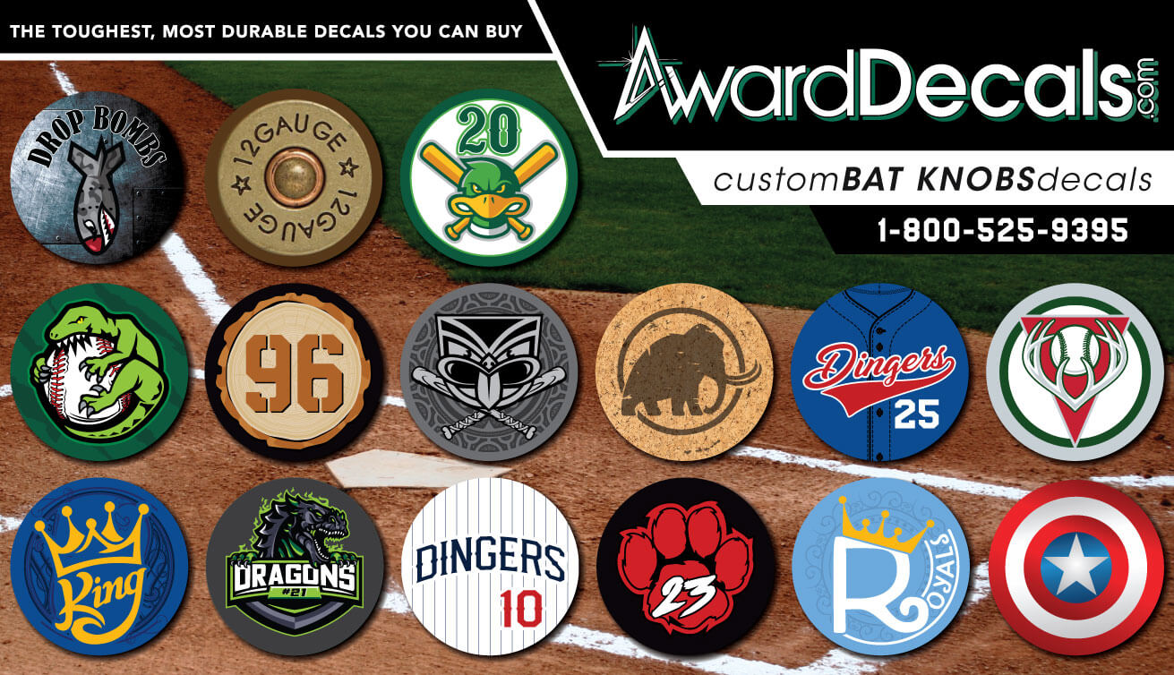 Home Base Biting Bat Baseball Set of 40 1.5" Reward Size Vinyl Decal 