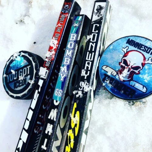 Hockey Stick & Puck Stickers
