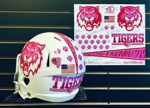 football helmet decals pink