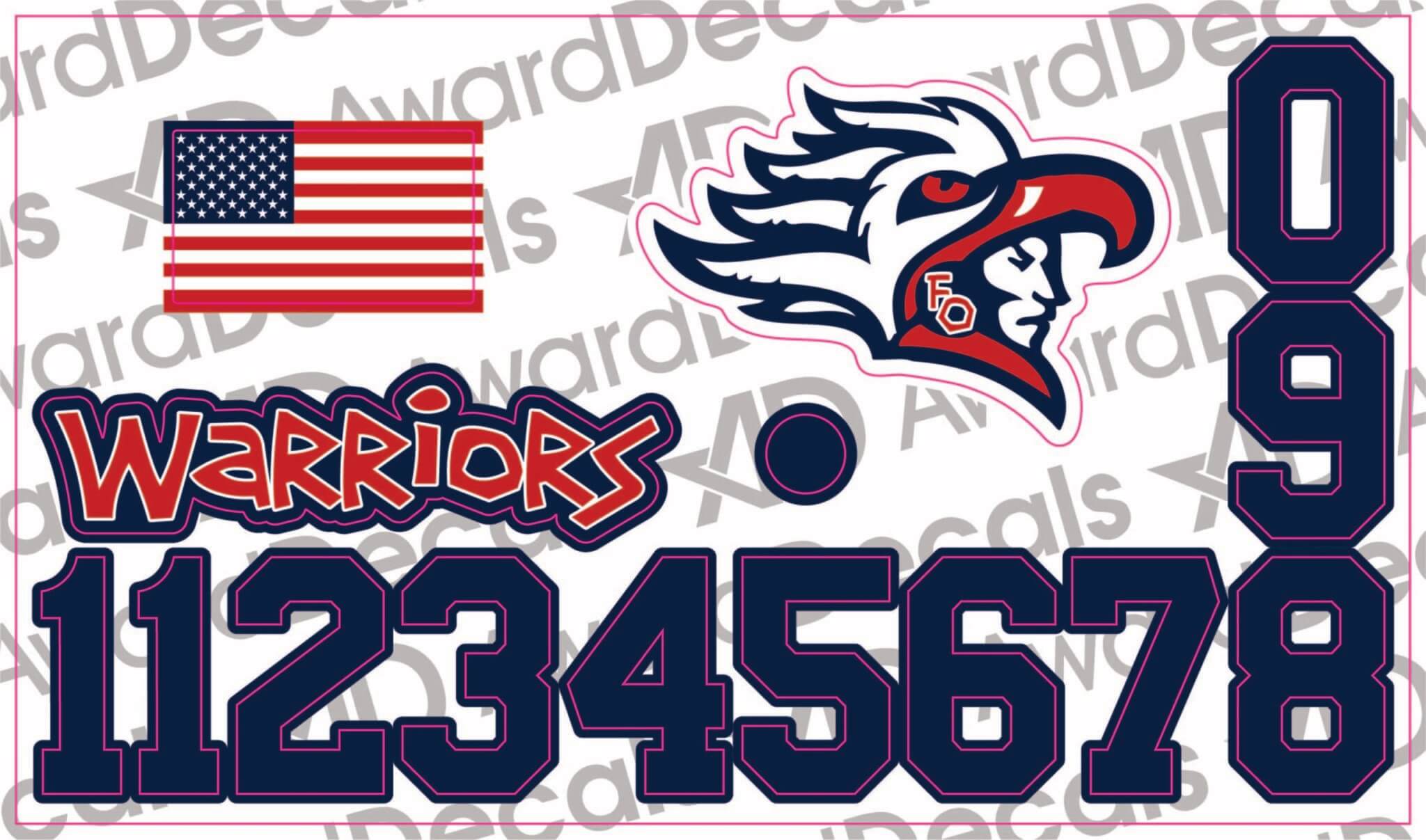 Batting Helmet Combo Kit Award Decals, Inc.